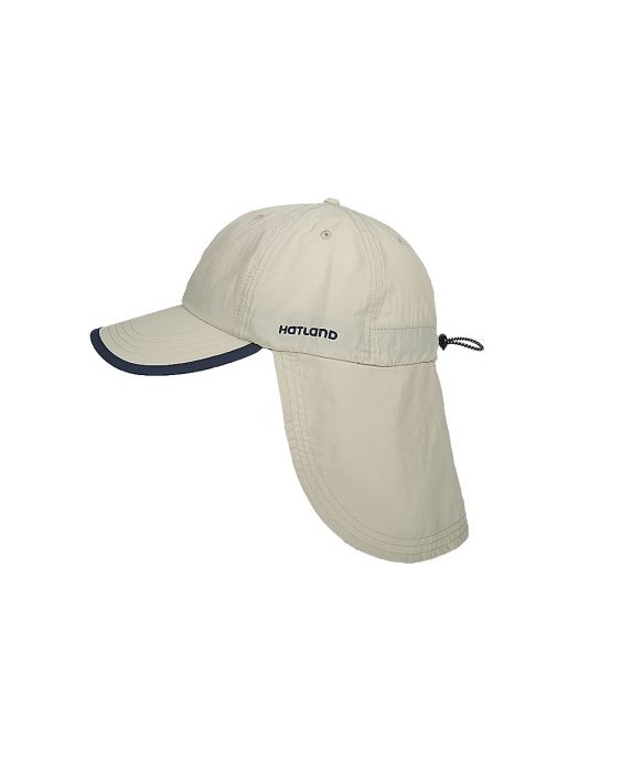 Hatland - UV-Sonnenkappe mit Nackenschutz für Herren - Stone Antimücken - Beige