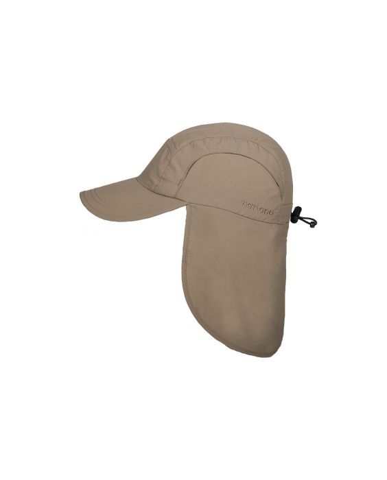 Hatland - Kühlende UV-Sonnenkappe mit Nackenschutz für Herren - Malcolm - Beige