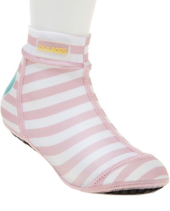 Duukies - Mädchen UV-Strandsocken - Baby Pink - Rosa gestreift