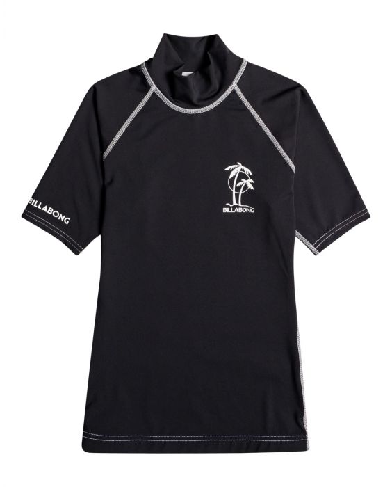 Billabong - UV Rashguard für Damen - Kurzarm - Logo ss - Schwarzer Kieselstein