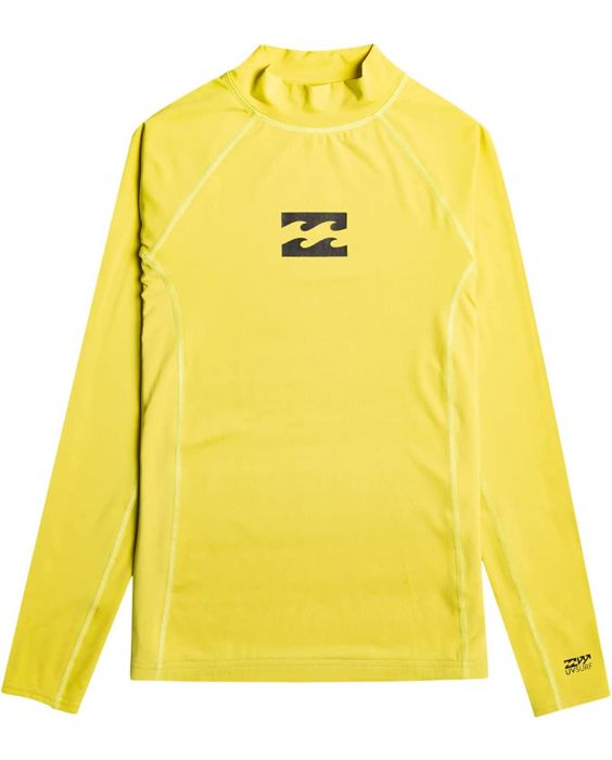Billabong - Rashguard für Jungen mit langen Ärmeln - Waves All Day - UPF50+ - Acid Green