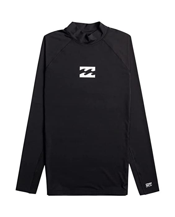 Billabong - Rashguard für Männer mit langen Ärmeln - Waves All Day - UPF50+ - Black Pebble