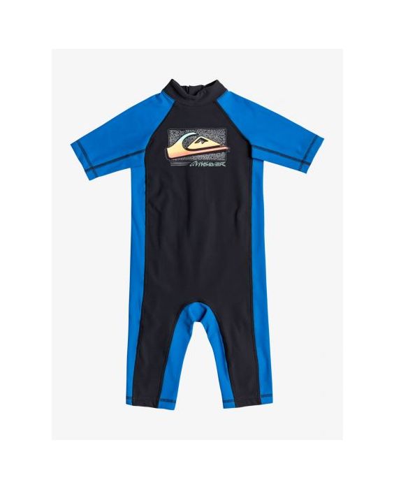 Quiksilver - UV-Schwimmanzüge für Jungen - Thermo Spring Kurzarm - UPF50 - Jet Black - Schwarz