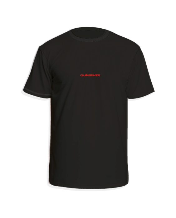 Quiksilver - UV-Badeshirt für Herren - Kurzärmlig - Schwarz mit rotem Logo