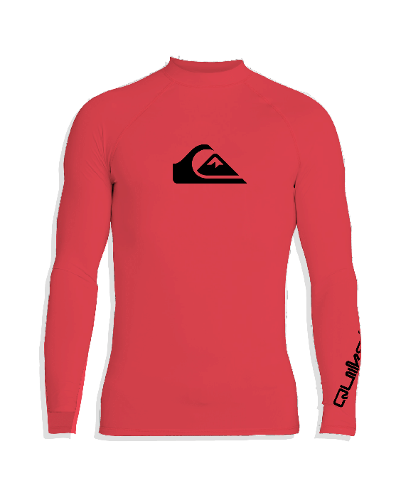 Quiksilver - UV-Badeshirt für Herren - Langärmlig - All time - Koralle