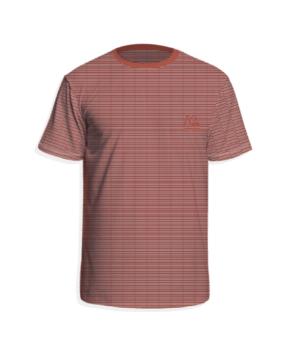Quiksilver - UV-Badeshirt für Herren - Kurzärmlig - Gestreift - Rot