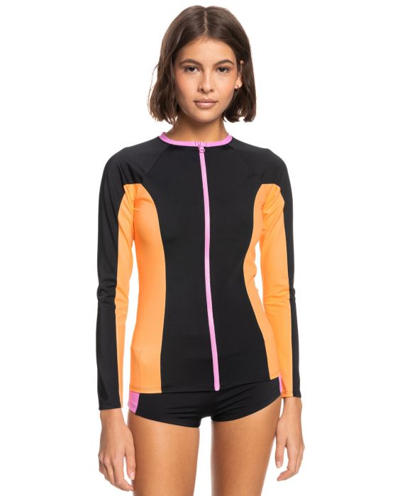 Roxy - UV Lycra Rash Vest für Damen - Roxy Active - Langarm - UPF50 - Schwarz