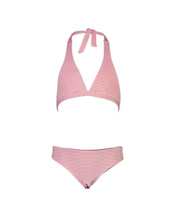 Snapper Rock - Halter-Bikini für Mädchen - Classic Stripe - Rot/Weiß