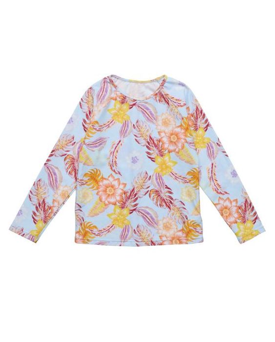 Snapper Rock - UV-Rash-Top für Mädchen - Langarm - Boho Tropical - Blau