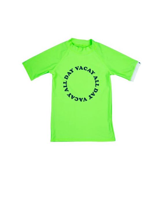 JUJA - UV-Badeshirt mit kurzen Ärmeln für Kinder - Hoch visuell - UPF50+ - Vacay all day - Neon limone