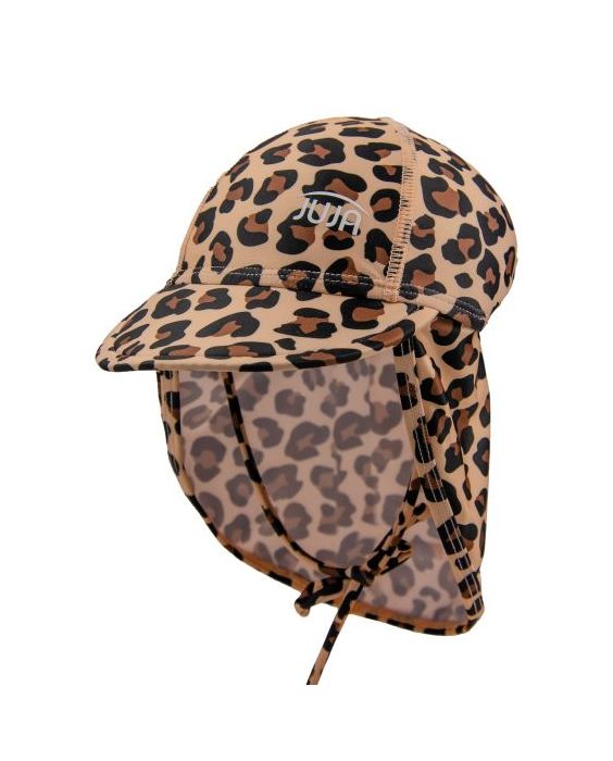 JUJA - UV-Schutzkappe für Kinder - UPF50+ - Mit Nackenschutz - Leopard - Braun