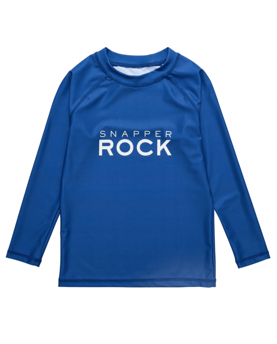 Snapper Rock - UV-Rash-Top für Kinder - Langarm - UPF50+ - Denim-Logo - Marineblau
