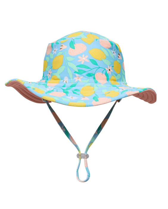 Snapper Rock - Wende-UV-Fischerhut für Mädchen - UPF50+ - Lemon Drops - Blau/Pink