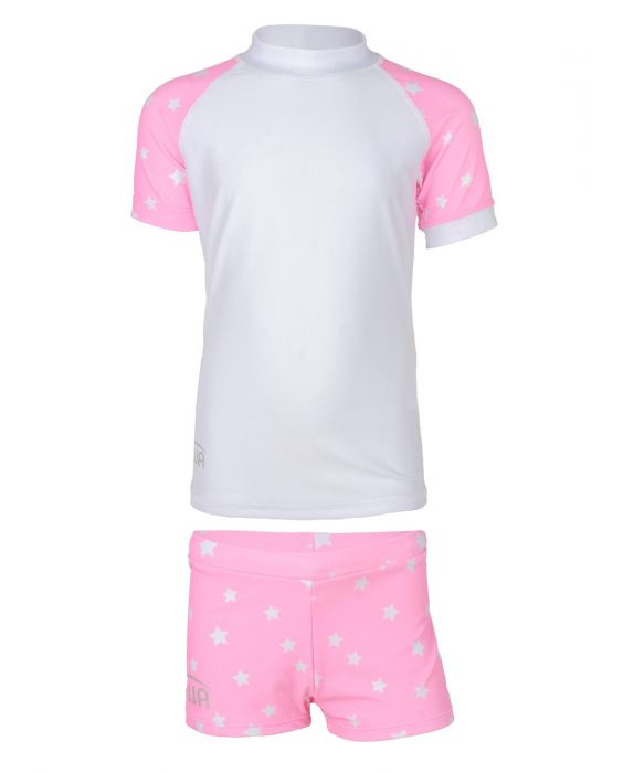 JUJA - UV-Badeset für Mädchen - Stars - Weiß/Rosa