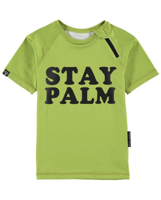 Beach & Bandits - UV-Schwimmshirt für Kinder - UPF50+ - Kurzarm - Stay Palm - Grün
