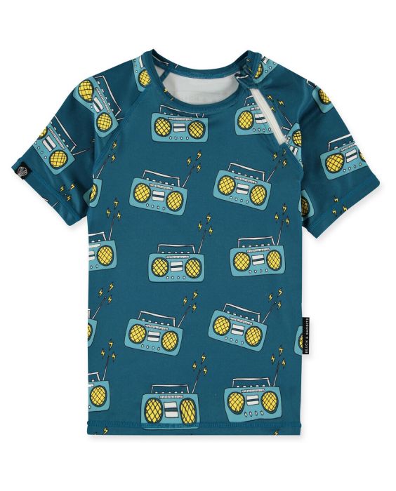 Beach & Bandits - UV-Schwimmshirt für Kinder - UPF50+ - Kurzarm - Bombastic - Blau