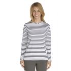 Coolibar - UV Shirt für Damen - Langärmlig - Morada - Weiß/Marine