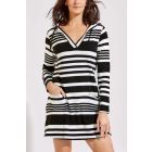 Coolibar - UV Beach Cover-Up Kleid für Damen - Catalina - Streifen - Schwarz/Weiß 