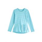 Coolibar - UV Shirt für Mädchen - Langärmlig - Aphelion Tee - Eisblau/Weiß