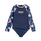Roxy - UV-Badeanzug für Mädchen - Roxy Sport Girl mit halbem Reißverschluss - Langarm - Mood Indigo/Floral Flow