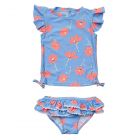 Snapper Rock - UV-Badeset für Babys und Kinder - Kurzarm - Beach Bloom - Blau/Rosa