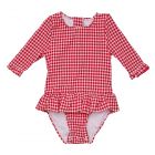 Snapper Rock - UV-Badeanzug für Babys und Mädchen - Langarm - Picknickparty - Rot