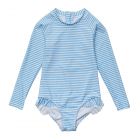 Snapper Rock - UV-Badeanzug für Mädchen - Langarm - Streifen - Kornblumenblau