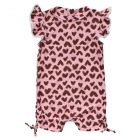 Snapper Rock - UV-Badeanzug für Babys - Kurzer Flatterarm - Wild Love - Rosa