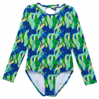 Snapper Rock - UV-Badeanzug für Mädchen - Langarm - UPF50+ - Toucan Jungle - Grün/Blau